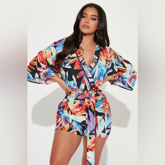 Fashion Nova Summer Colored Romper - Picture 2 of 3